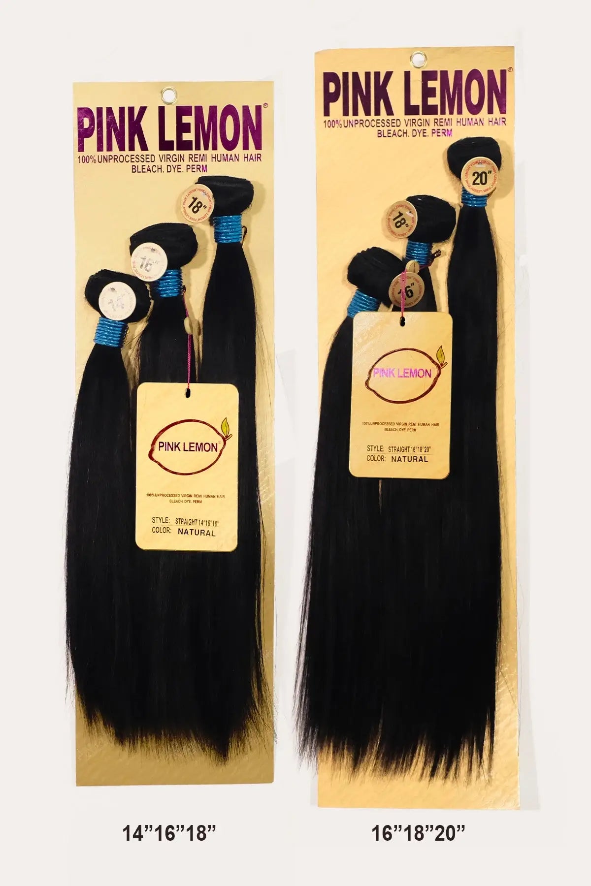 PINK LEMON 15A 100% UNRPOCESSED VIRGIN REMI HUMAN HAIR STRAIGHT PINK LEMON