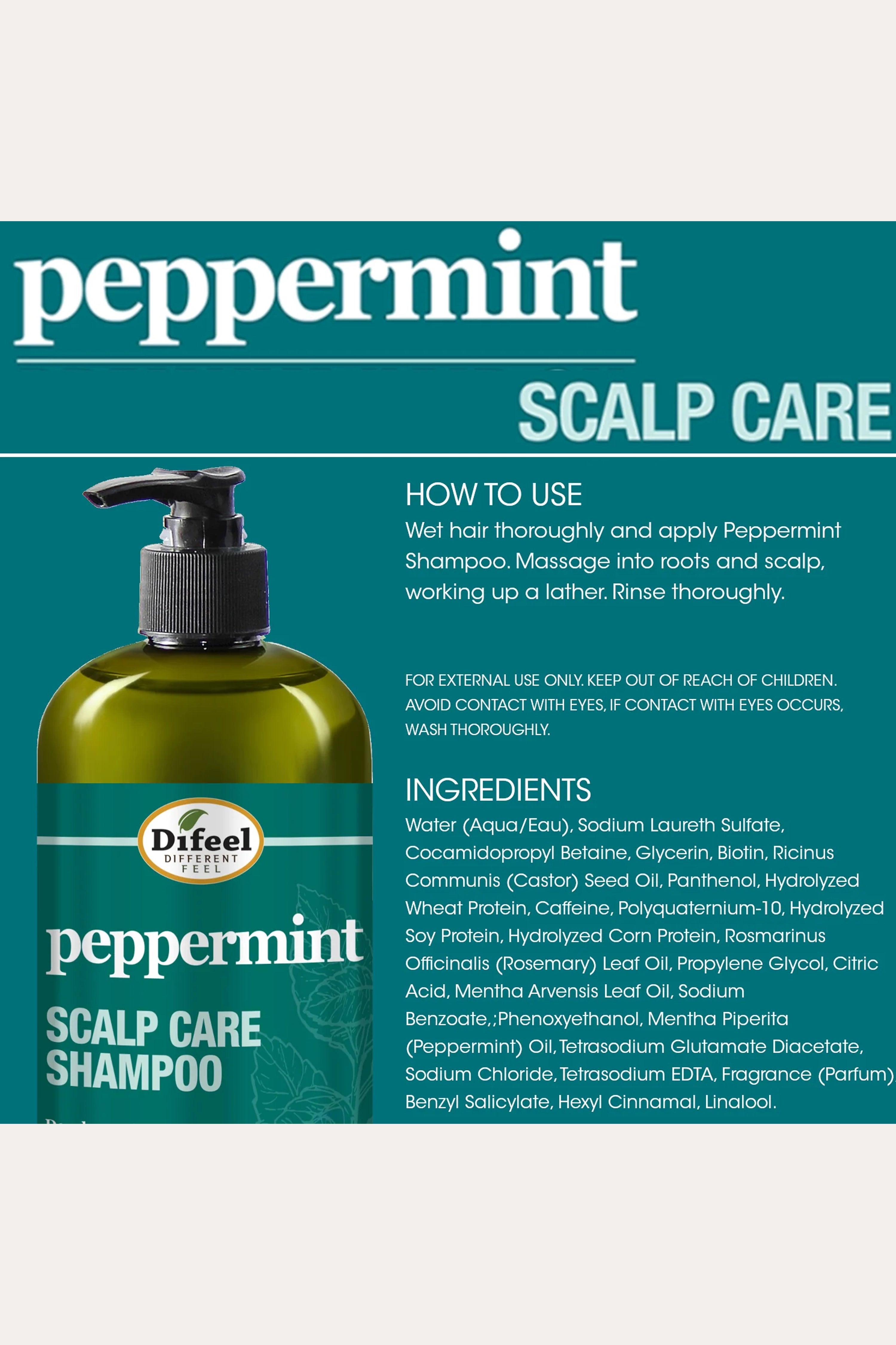 !SHAMPOOING DE SOIN DU CUIR CHEVELU À LA MENTHE POIVRÉE DIFEEL 355ml