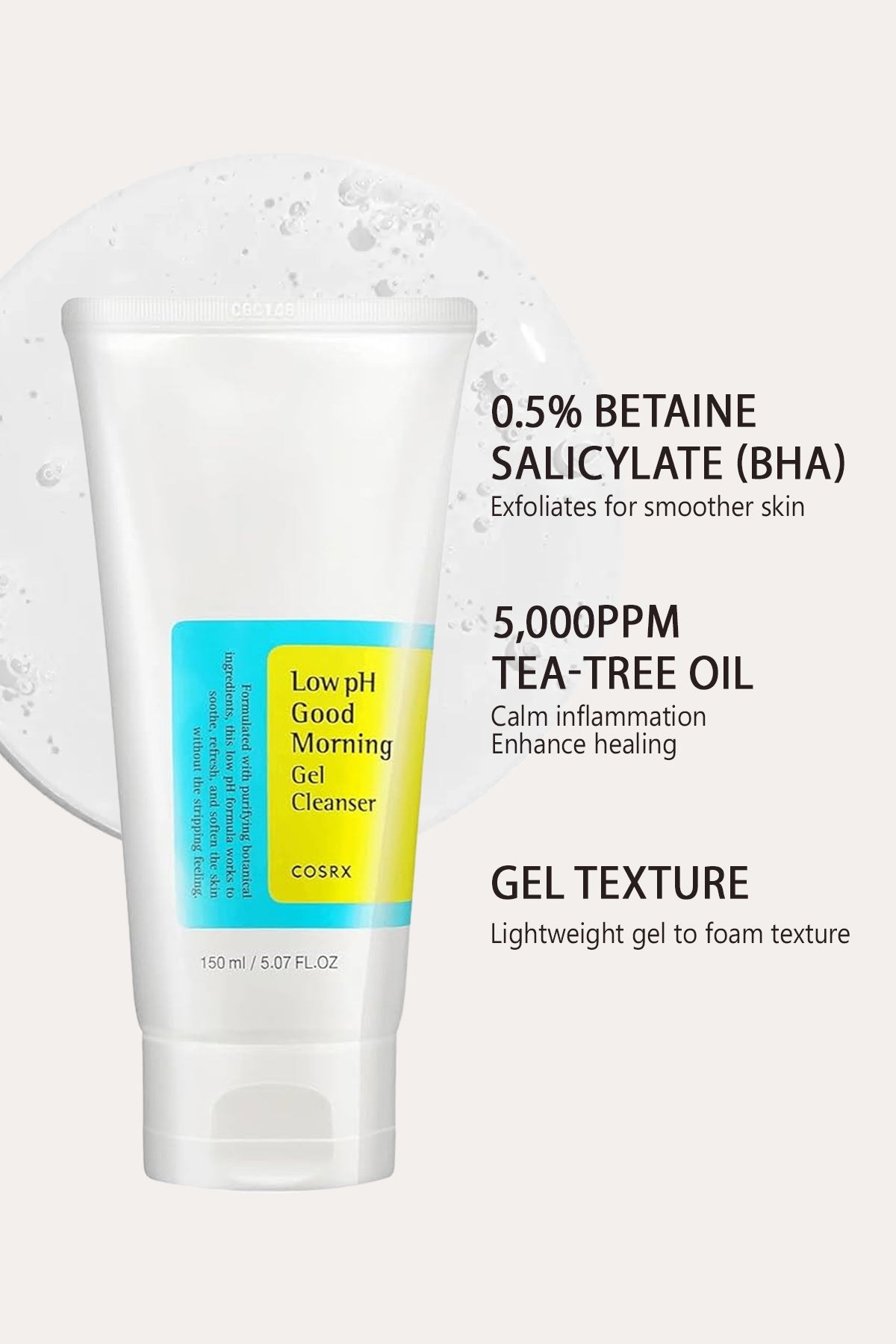 COSRX LOW pH GOOD MORNING GEL CLEANSER 150ml - BSW BEAUTY CANADA