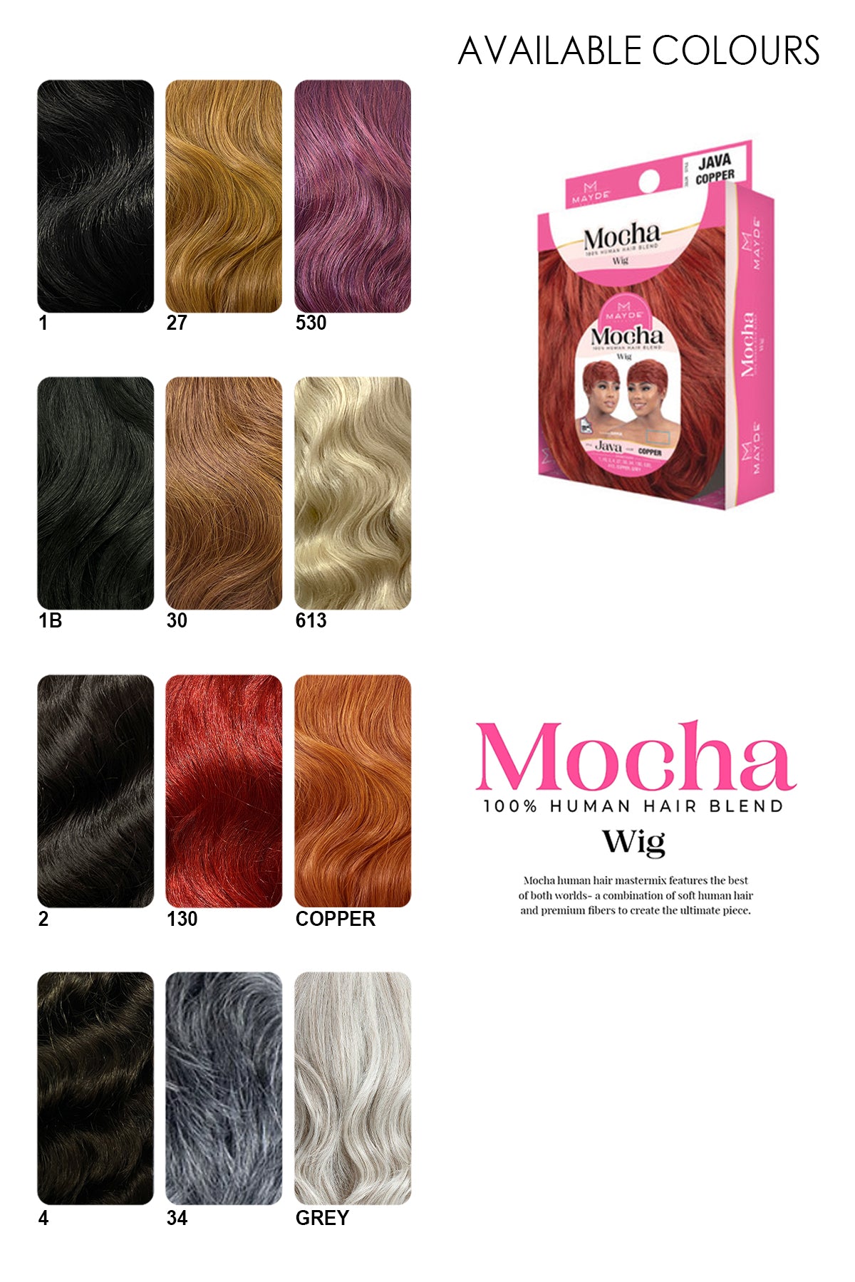 MAYDE MOCHA 100% HUMAN HAIR BLEND - JAVA - BSW BEAUTY CANADA
