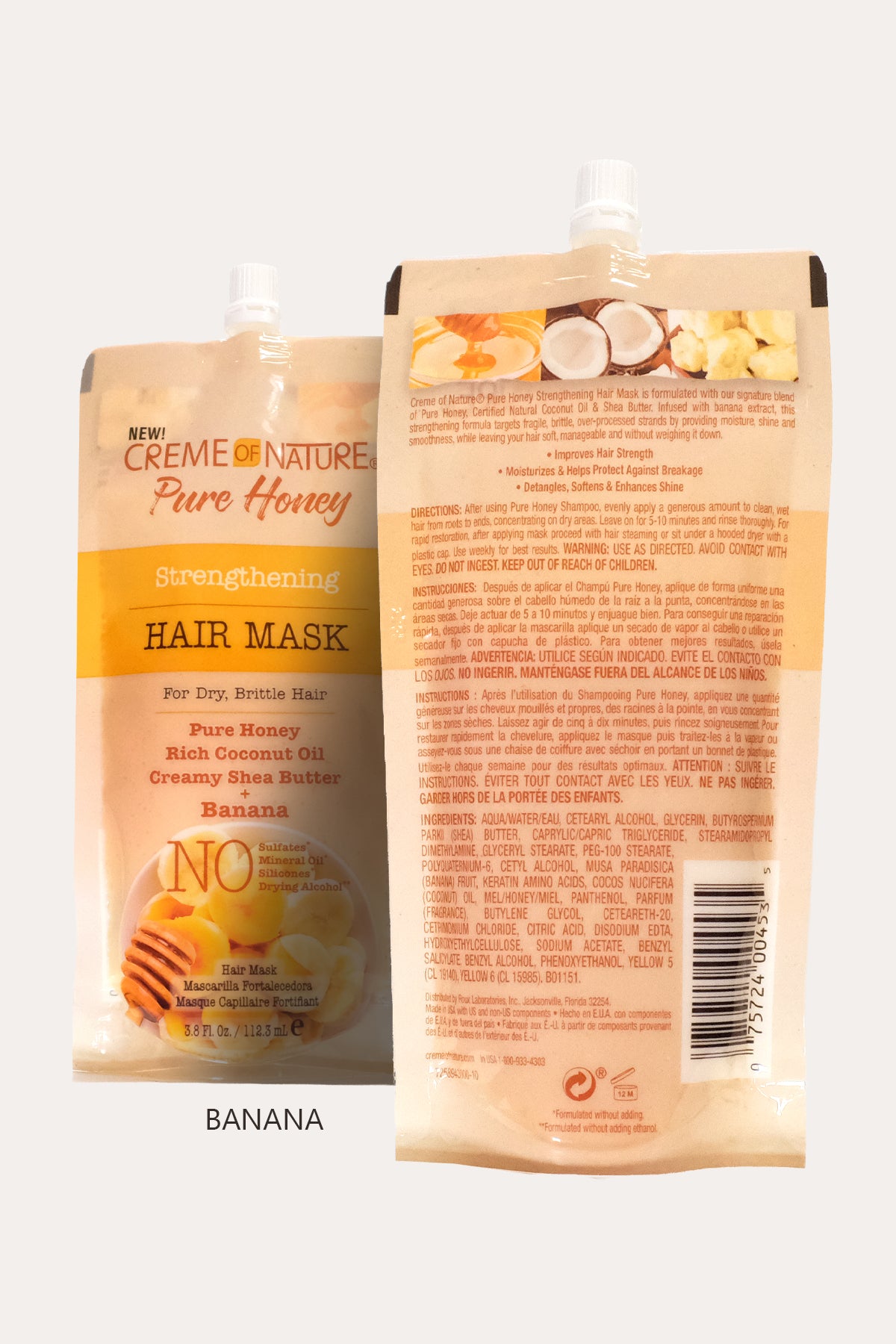CREME OF NATURE PURE HONEY INTENSE HYDRATION TREATMENT HAIR MASK 3.8oz