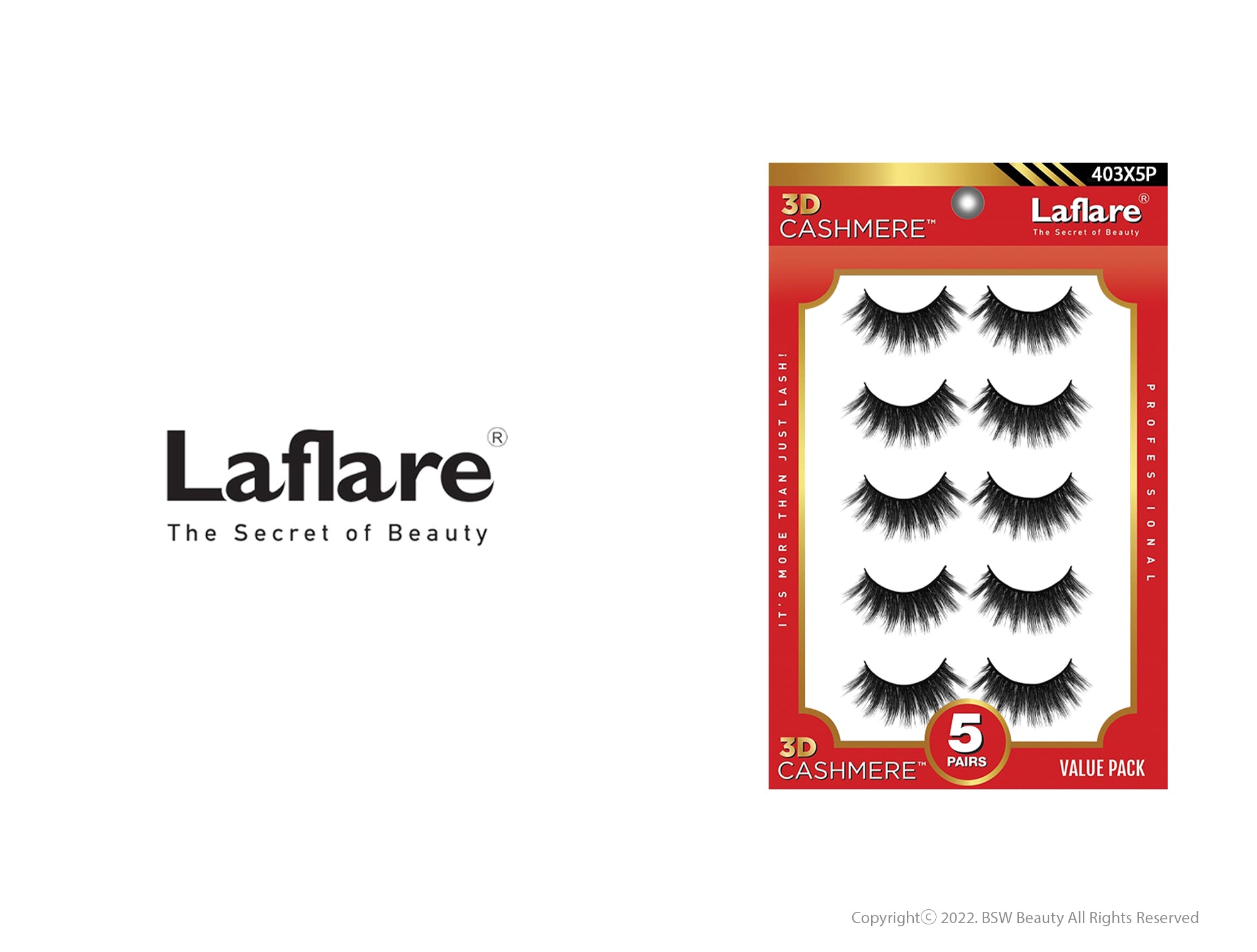 LAFLARE 3D CASHMERE LASHES_5 PAIRS VALUE PACK