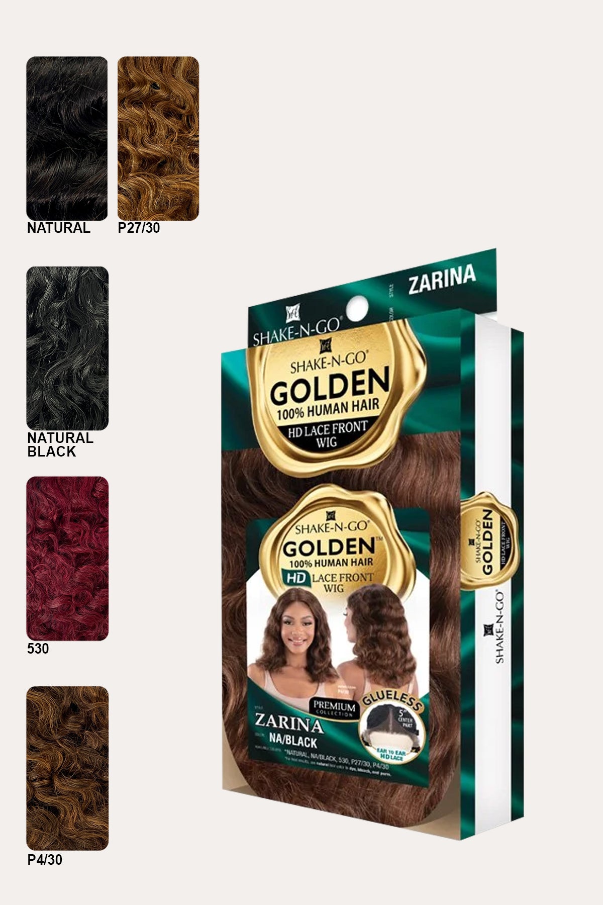 SHAKE N GO GOLDEN 100% HUMAN HAIR GLUEKLAESS HD 5" DEEP PART LACE FRONT WIG - ZARINA - BSW BEAUTY CANADA