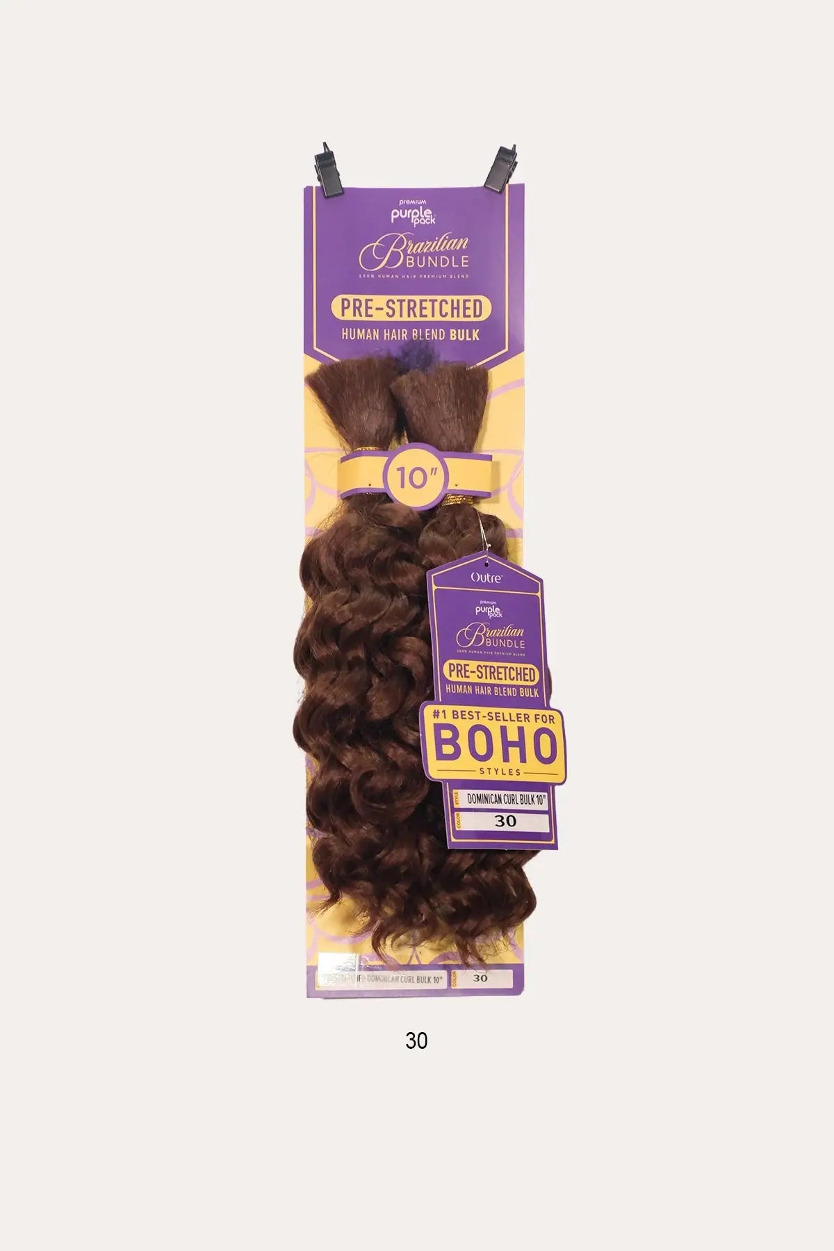 OUTRE PURPLE PACK BRAZILIAN BUNDLE PRE- STRETCHED - DOMINICAN CURL BULK 10" OUTRE