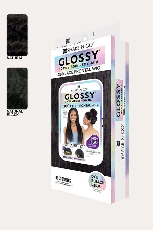 SHAKE N GO  GLOSSY 100% VIRGIN REMY HAIR GLUELESS 13X4 HD 360 LACE FRONT WIG - STRAIGHT 24" - BSW BEAUTY CANADA