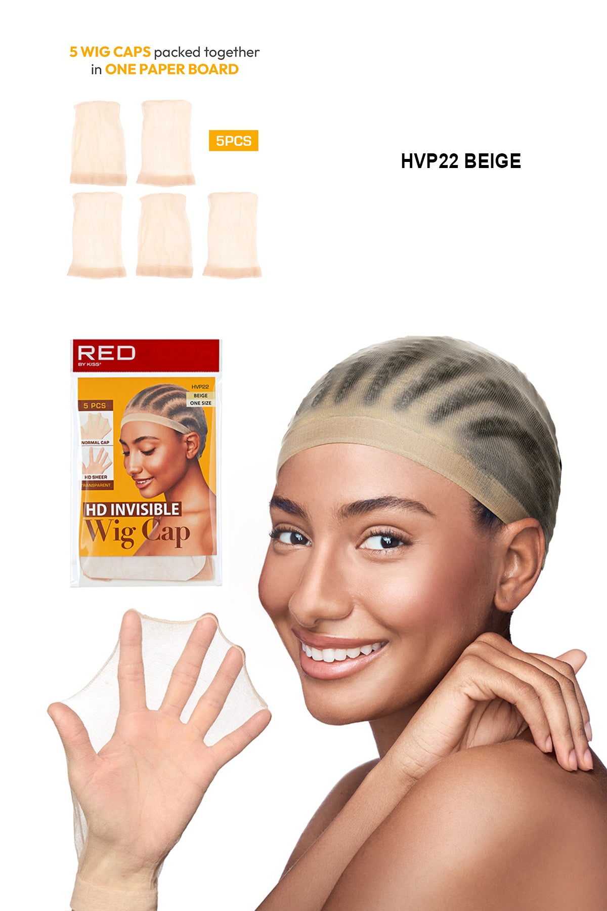 RED BY KISS HD STOCKING WIG CAP 5PCS - BSW BEAUTY CANADA