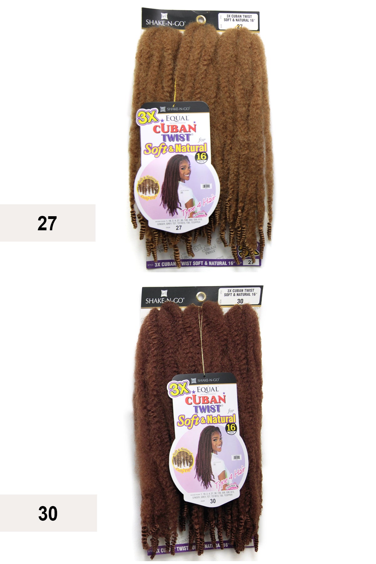 SHAKE N GO FREETRESS EQUAL BRAID - 3X CUBAN TWIST SOFT & NATURAL 16" - BSW BEAUTY CANADA