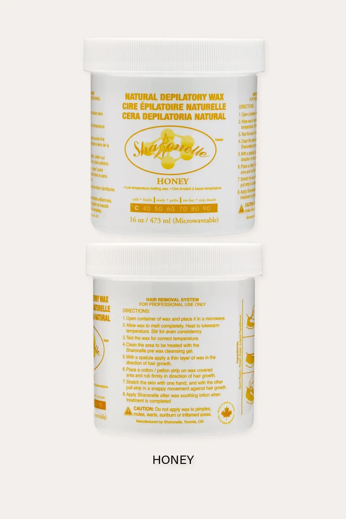 SHARONELLE MICROWAVE NATURAL DEPILATORY WAX 16oz SHARONELLE