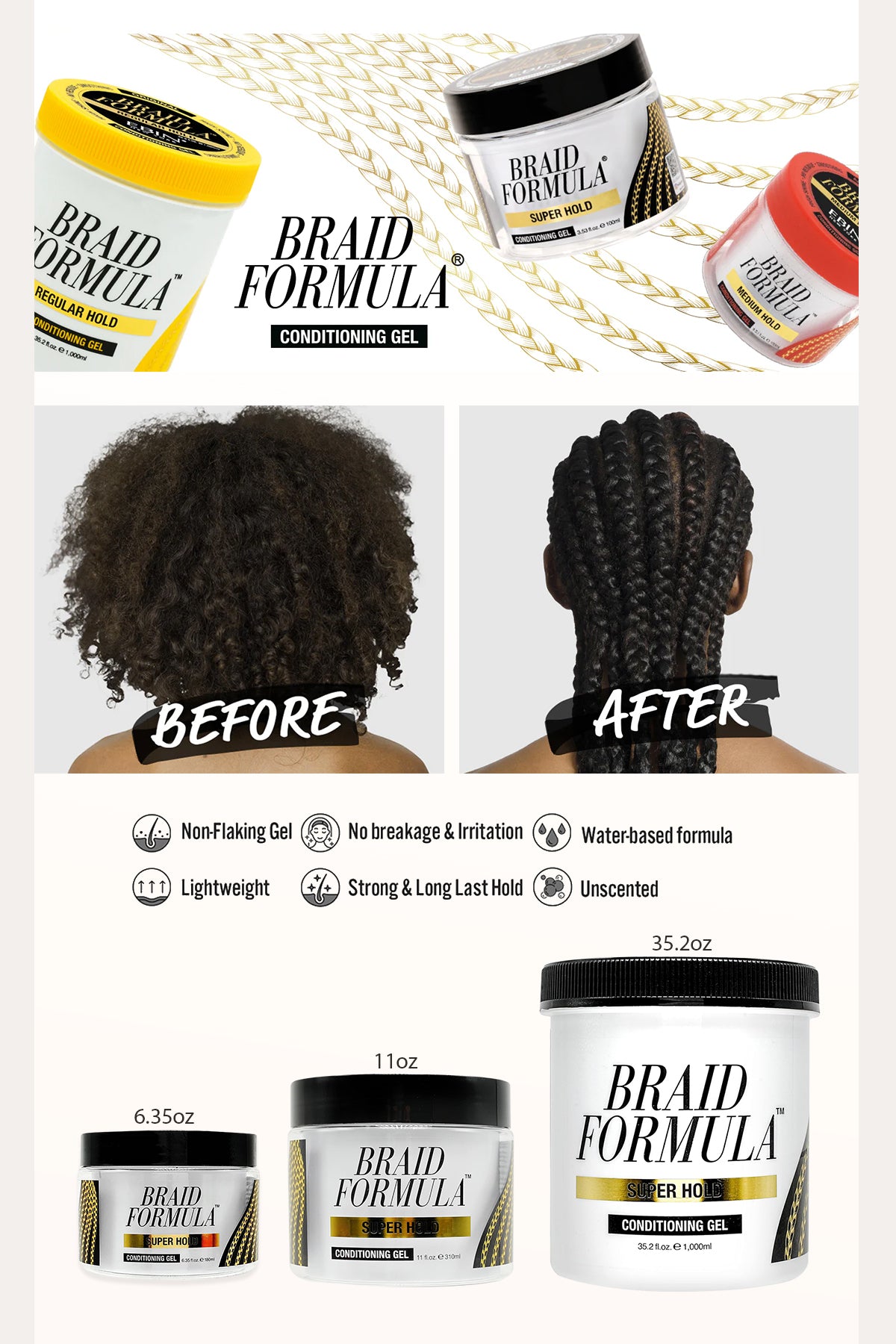 EBIN NEW YORK BRAID FORMULA CONDITIONING GEL SUPER HOLD - BSW BEAUTY CANADA