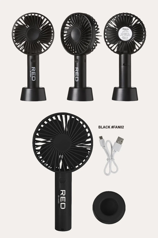 RED BY KISS PORTABLE HANDHELD RECHARGEABLE BEAUTY FAN RED BEAUTY