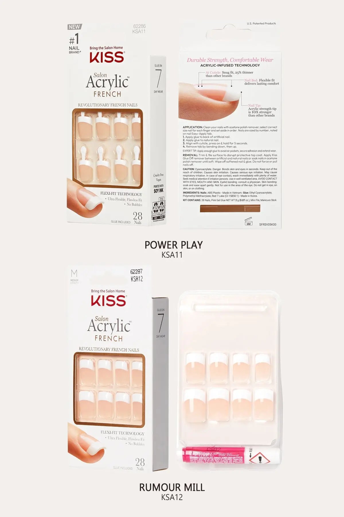 KISS SALON ACRYLIC FRENCH KIT RED BEAUTY