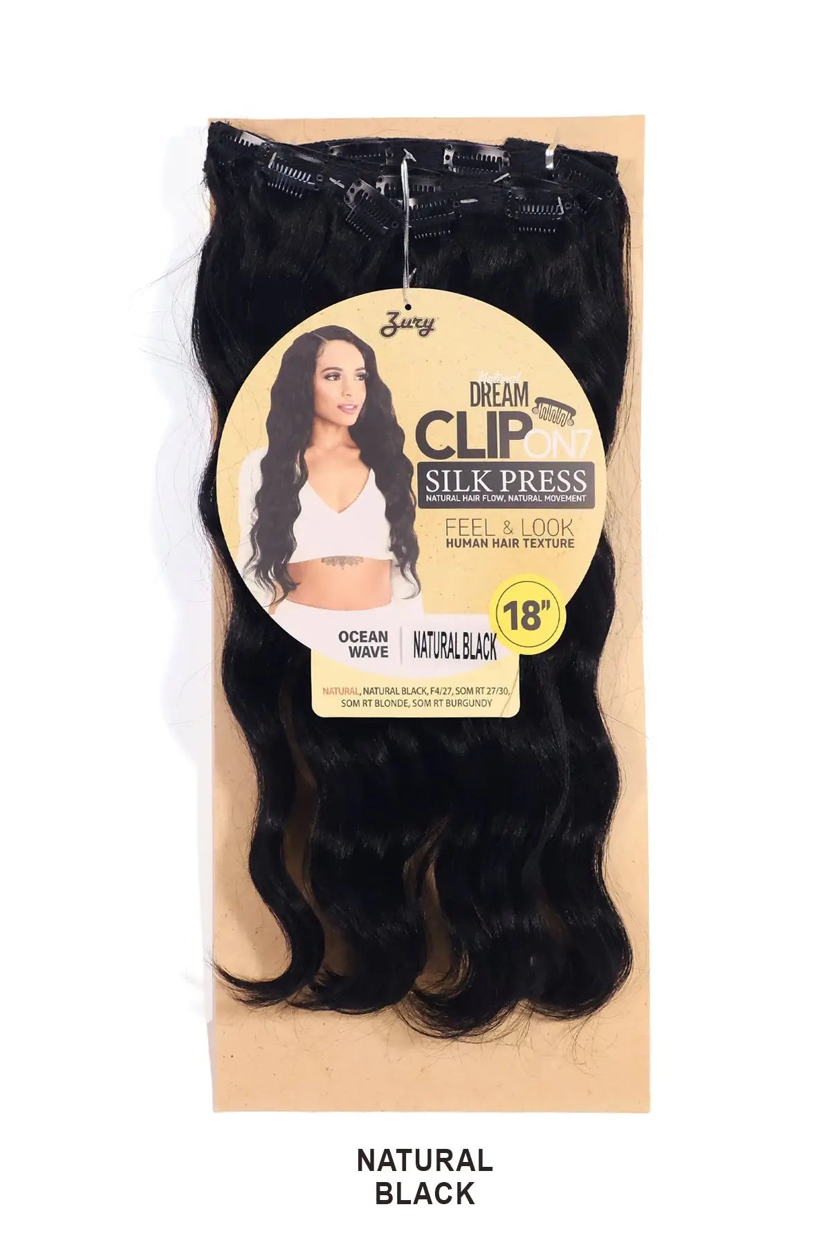 ZURY NATURAL DREAM SILK PRESS CLIP ON 7CPS - OCEAN WAVE 18" ZURY