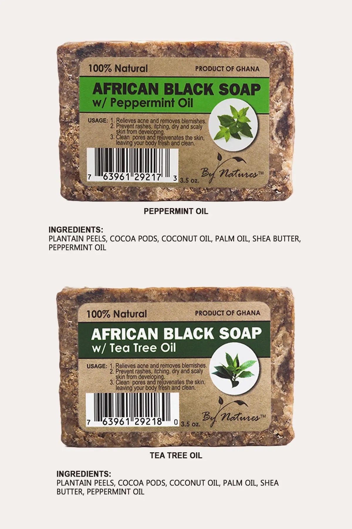 BY NATURES AFRICAN BLACK SOAP 3.5OZ – 100% NATURAL BY NATURES