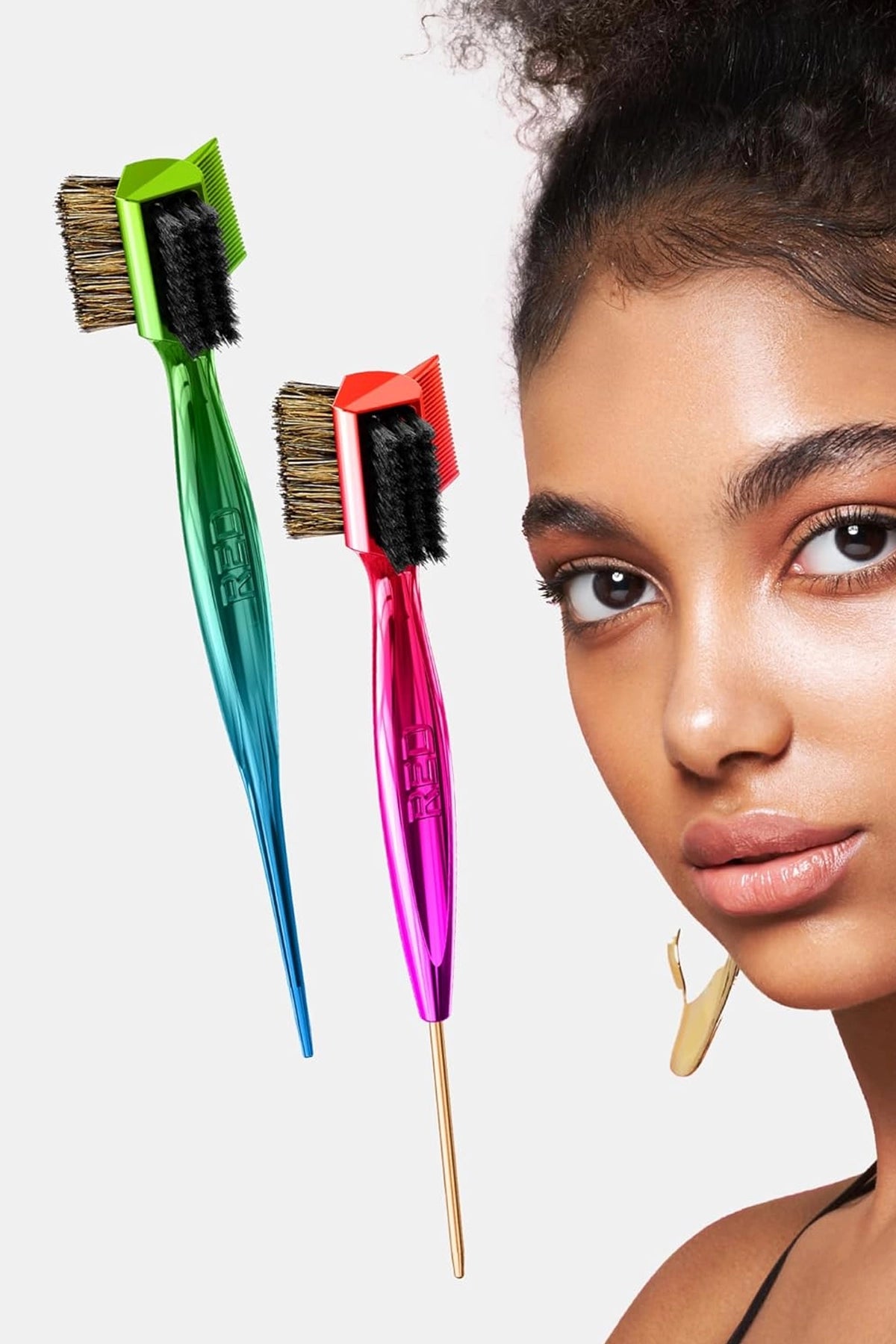 RED 4-IN-1 360 EDGE BRUSH WITH RATTAIL