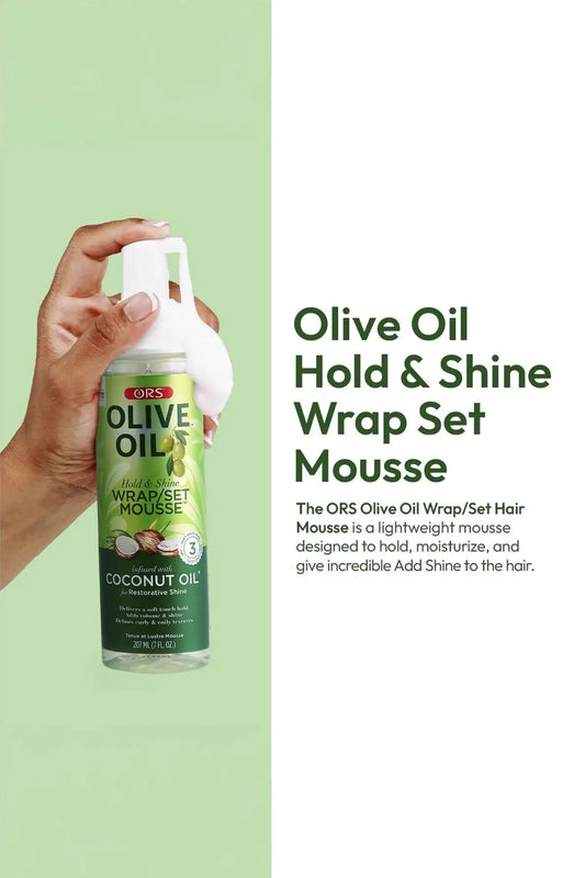 ORS OLIVE OIL HOLD & SHINE WRAP SET MOUSSE 7oz ORS