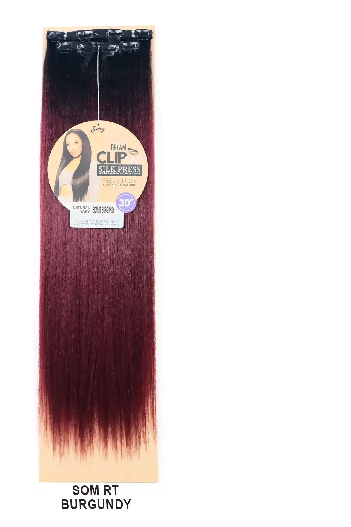 ZURY NATURAL DREAM CLIP ON 7 SILK PRESS NATURAL YAKY 30" ZURY