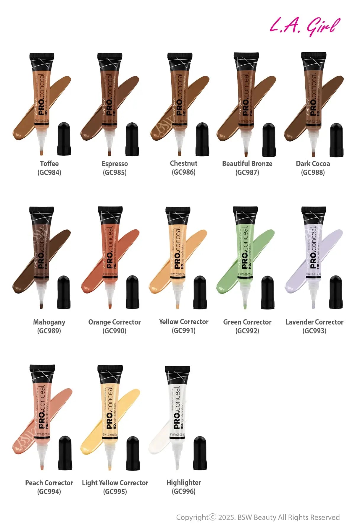 L.A. GIRL PRO HD CONCEAL 0.28oz - 24 COLORS - BSW BEAUTY CANADA