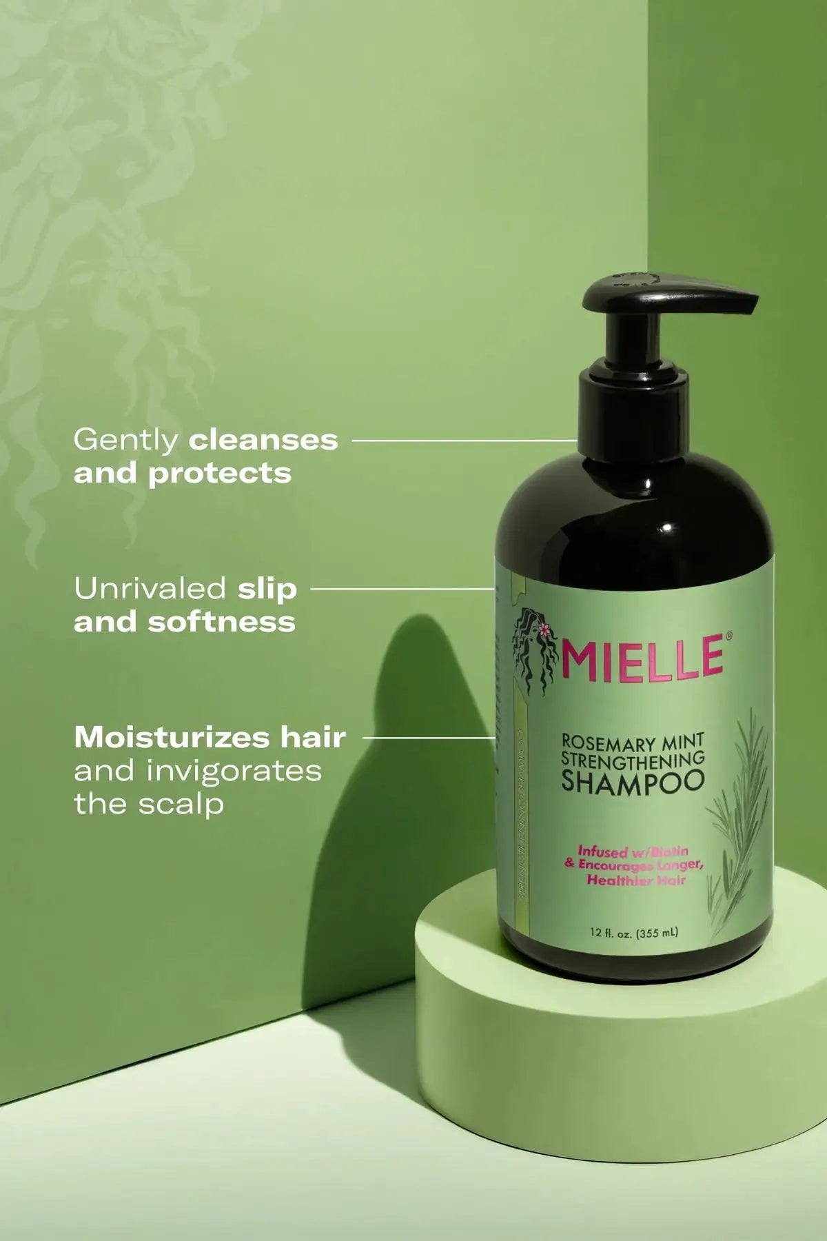 MIELLE ROSEMARY MINT STRENGTHENING SHAMPOO INFUSED W/ BIOTIN & ENCOURAGING GROWTH MIELLE ORGANICS