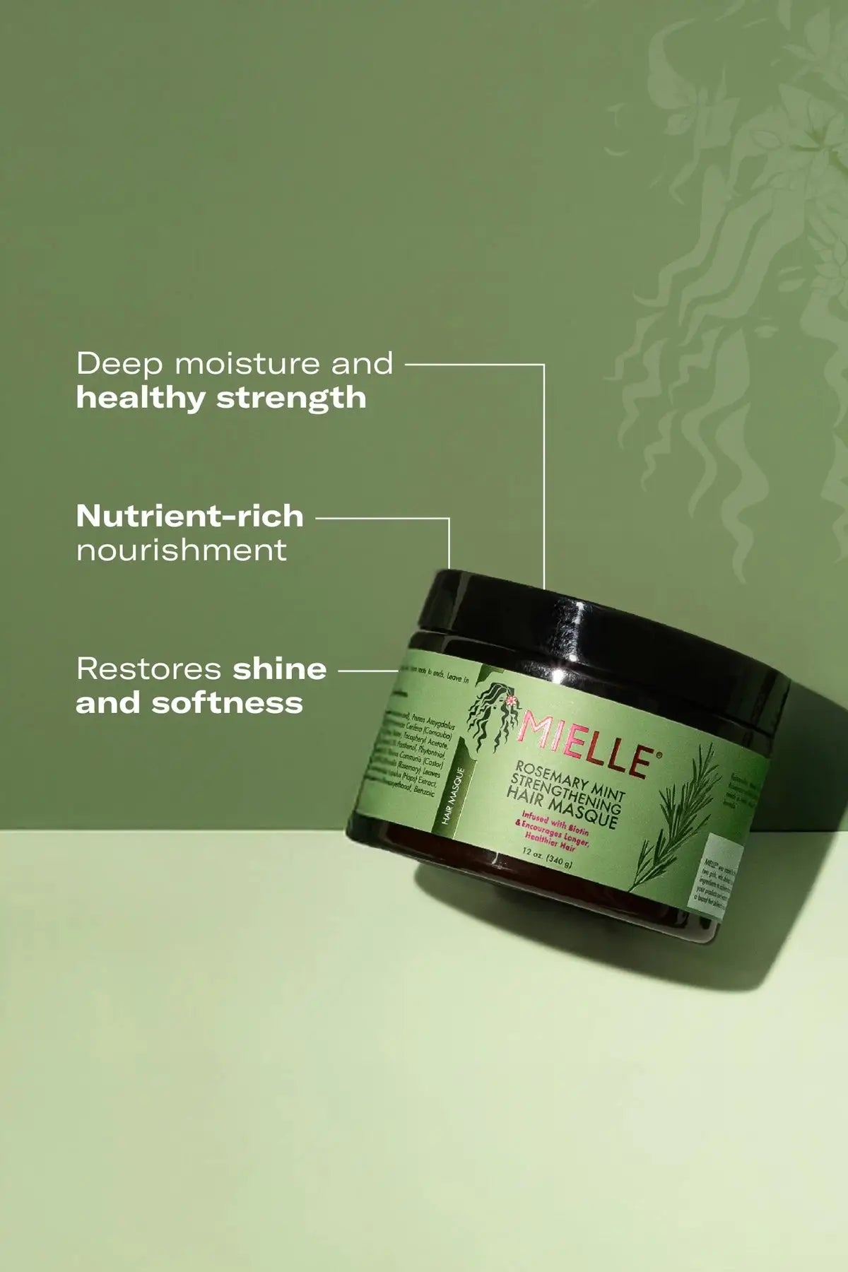 MIELLE ROSEMARY MINT STRENGTHENING HAIR MASQUE 12oz MIELLE ORGANICS