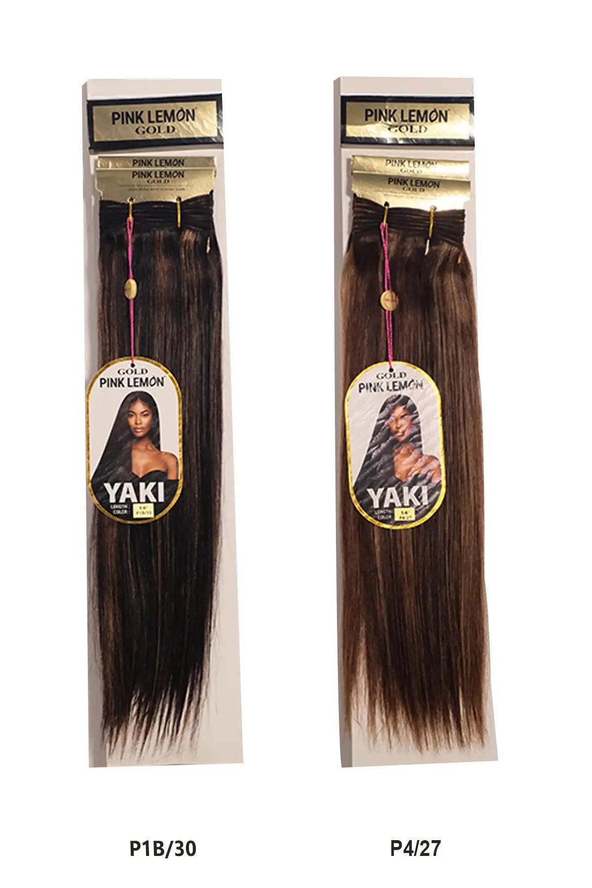 PINK LEMON GOLD 100% REMI HUMAN HAIR WEAVE - YAKI 10" PINK LEMON