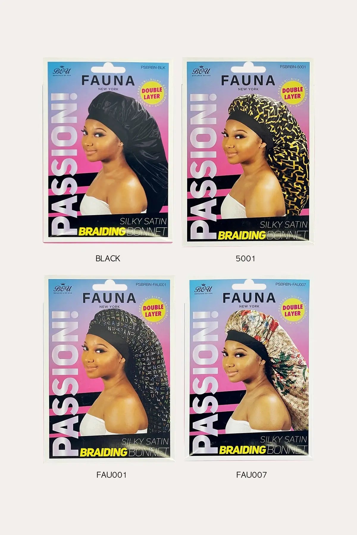BOU FAUNA NEW YORK PASSION SILKY SATIN BRAIDING BONNET BOU