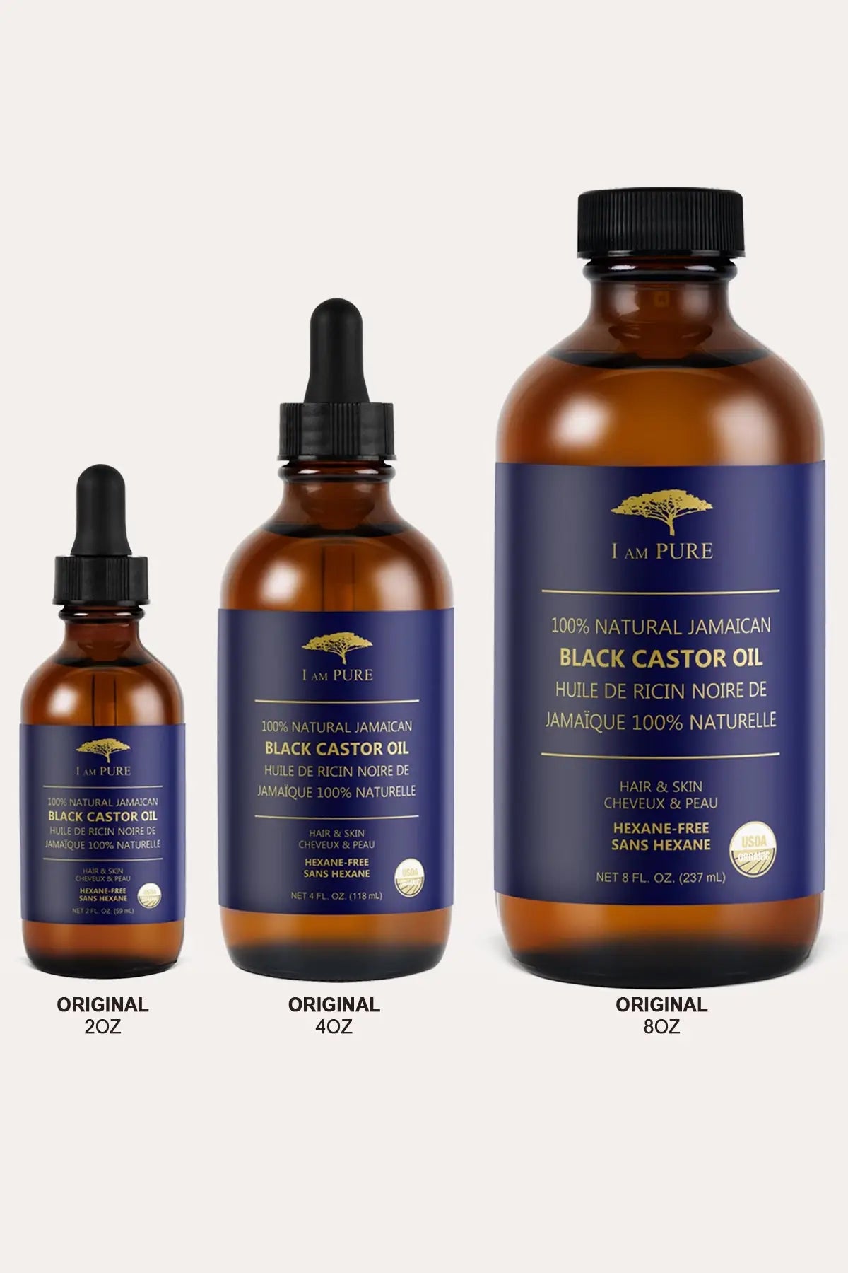 I AM PURE 100% NATURAL JAMAICAN BLACK CASTOR OIL I AM PURE
