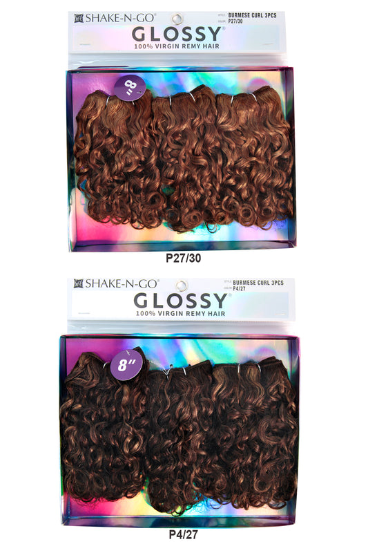 SHAKE N GO GLOSSY 100% VIRGIN REMY HAIR WEAVE - BURMESE CURL 3PCS - BSW BEAUTY CANADA