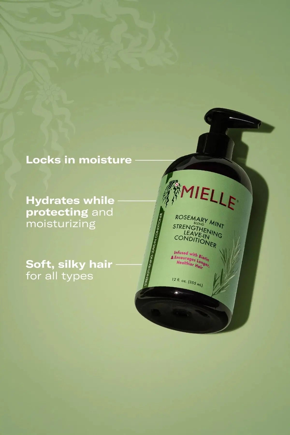 MIELLE ROSEMARY MINT STRENGTHENING LEAVE-IN CONDITIONER 12oz MIELLE ORGANICS