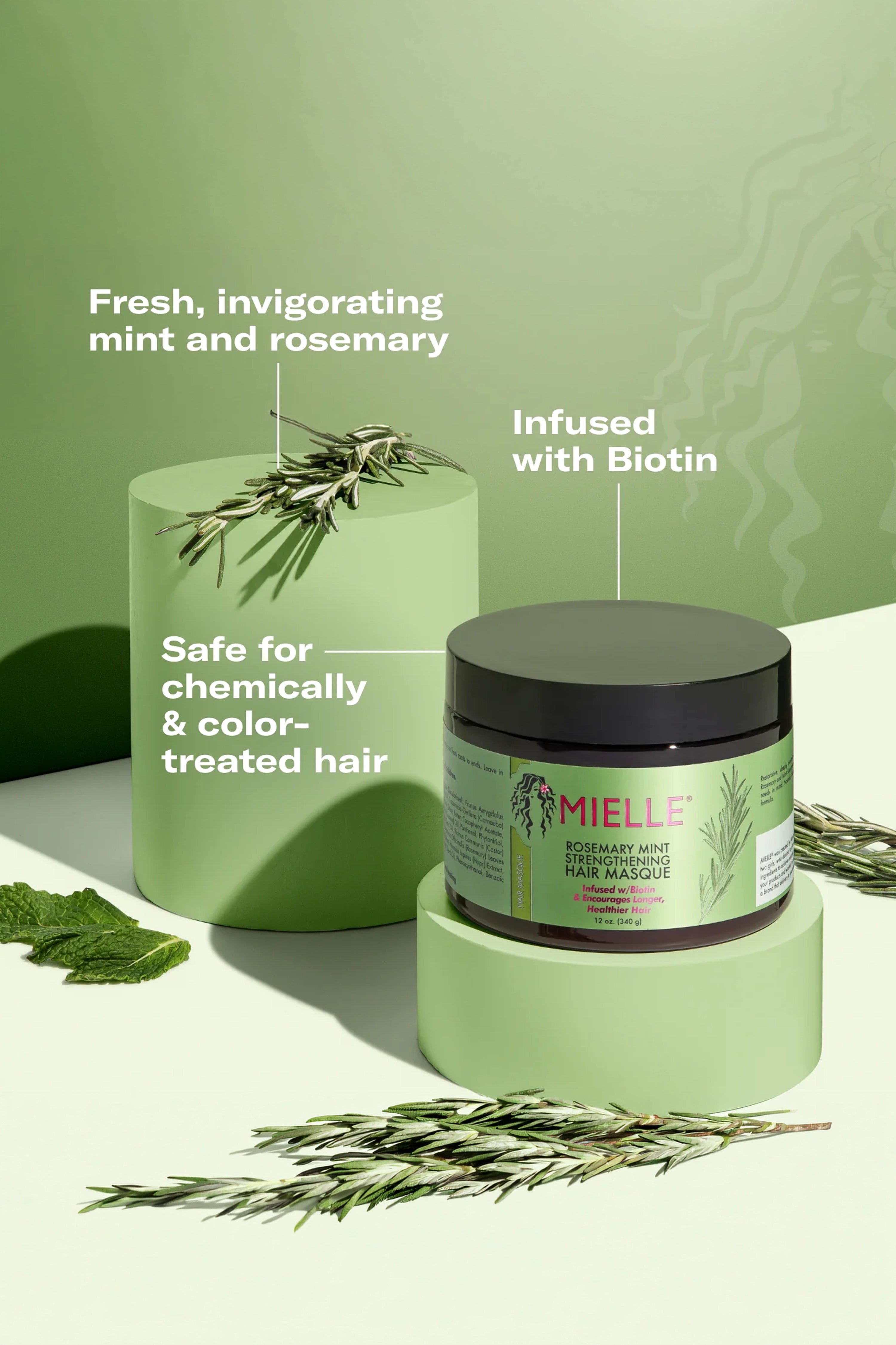 MIELLE ROSEMARY MINT HAIR MASQUE 1.75oz | STRENGTHENING HAIR MASK