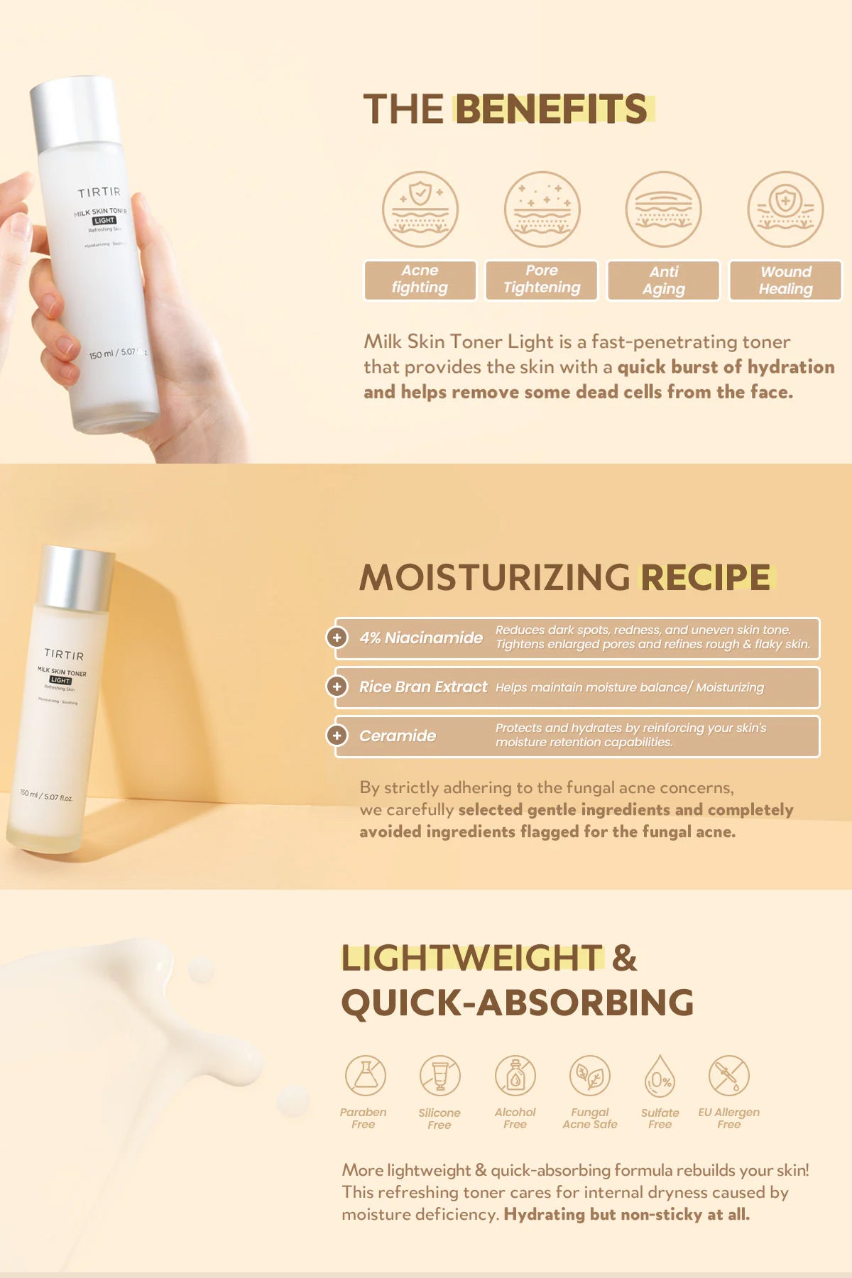 TIRTIR MILK SKIN TONER LIGHT 50ml / 150ml - BSW BEAUTY CANADA