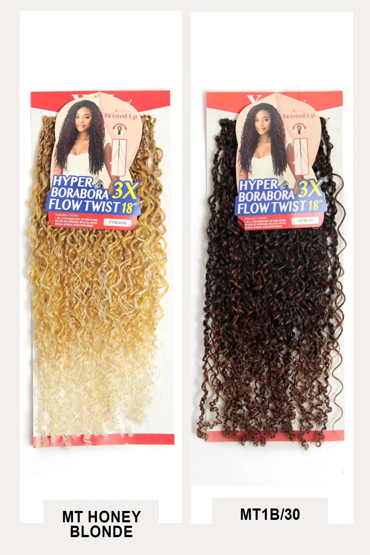 OUTRE X-PRESSION TWISTED UP CROCHET LOOP BRAID - HYPER 3X BORABORA FLOW TWIST 18"