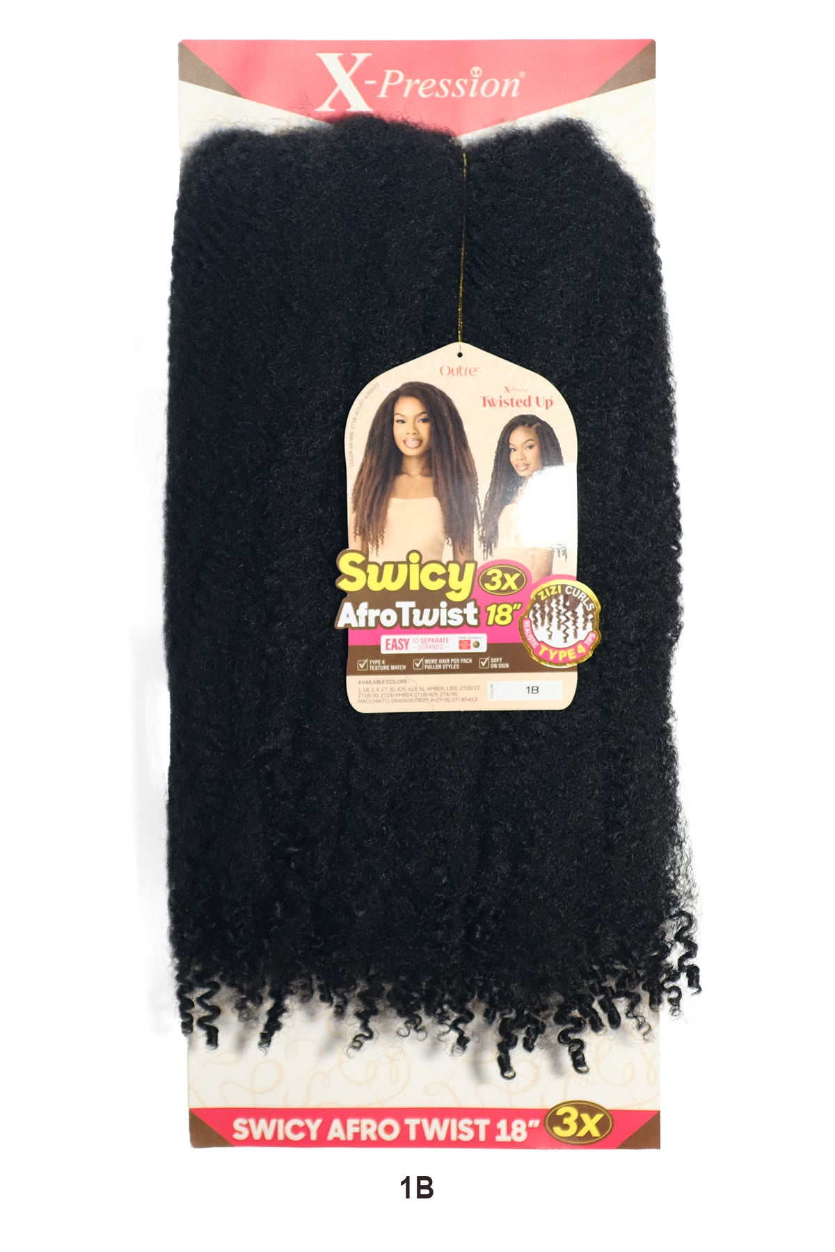 OUTRE  X-PRESSION TWISTE UP 3X SWICY AFRO TWIST 18"