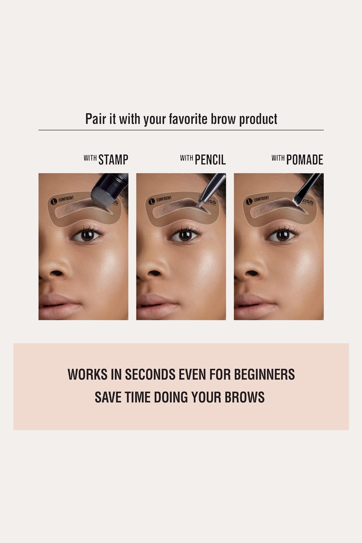 KISS NEW YORK PRO BROW STENCIL SET - BSW BEAUTY CANADA