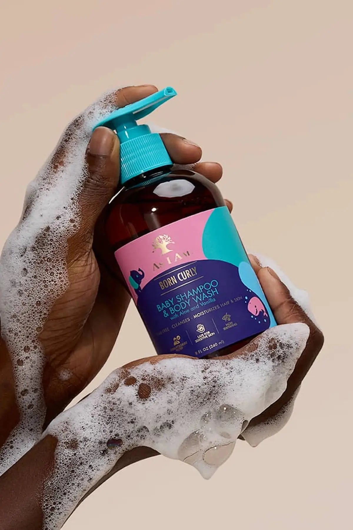 AS I AM BORN CURLY BABY SHAMPOO & BODY WASH 8oz AS I AM