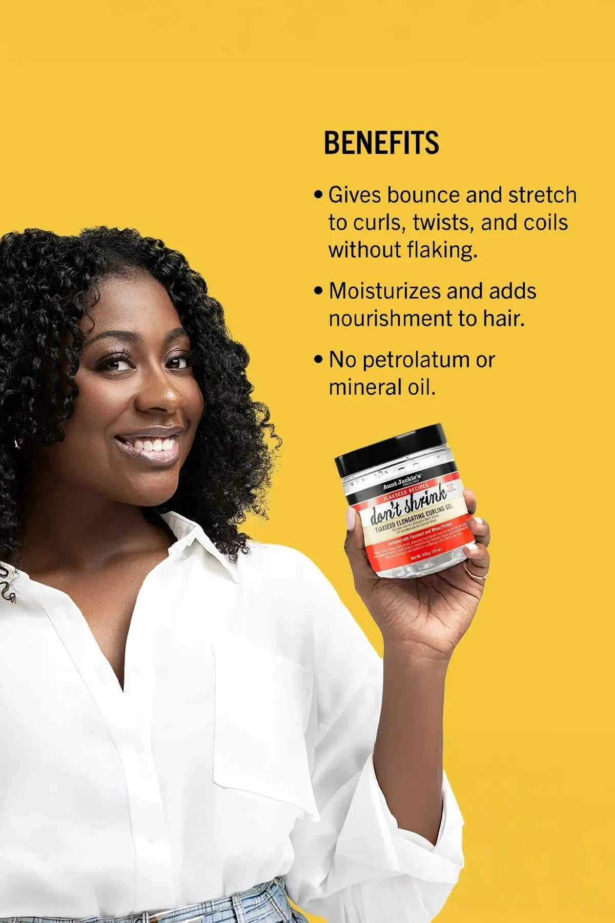 AUNT JACKIES DON'T SHRINK FLAXSEED ELONGATING CURLING GEL AUNT JACKIE'S