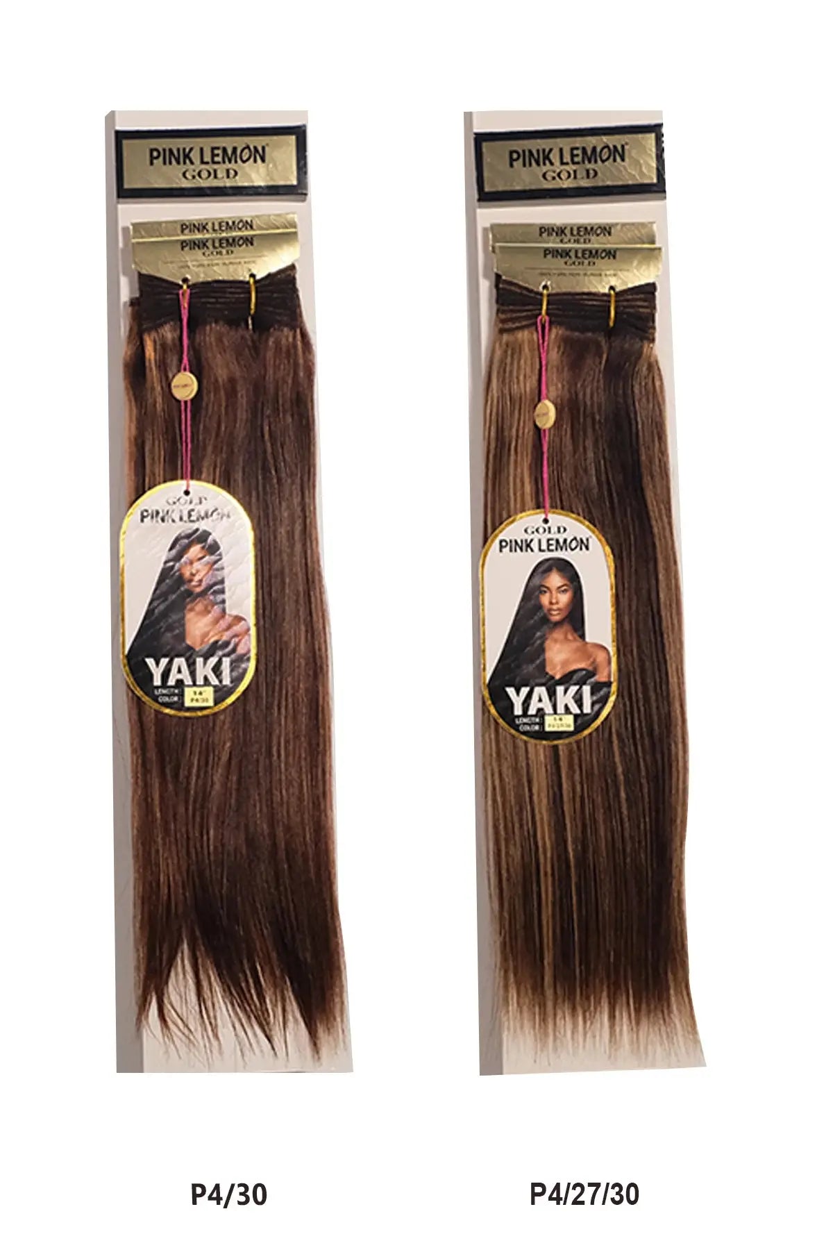 PINK LEMON GOLD 100% REMI HUMAN HAIR WEAVE - YAKI 10" PINK LEMON