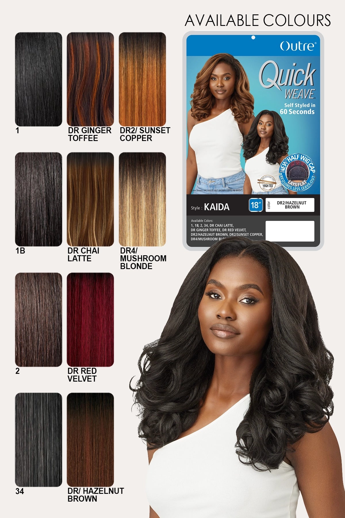 OUTRE QUICK WEAVE HALF WIG - KAIDA