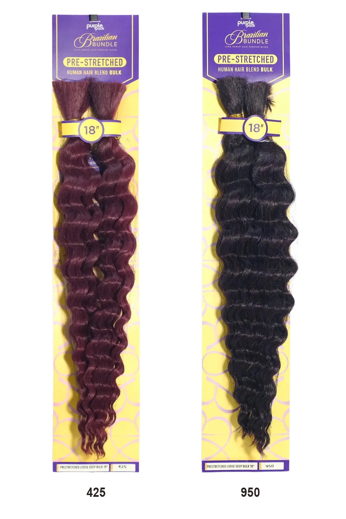 OUTRE PURPLE PACK BRAZILIAN BUNDLE PRE-STRETCHED - LOOSE DEEP BULK 18" OUTRE