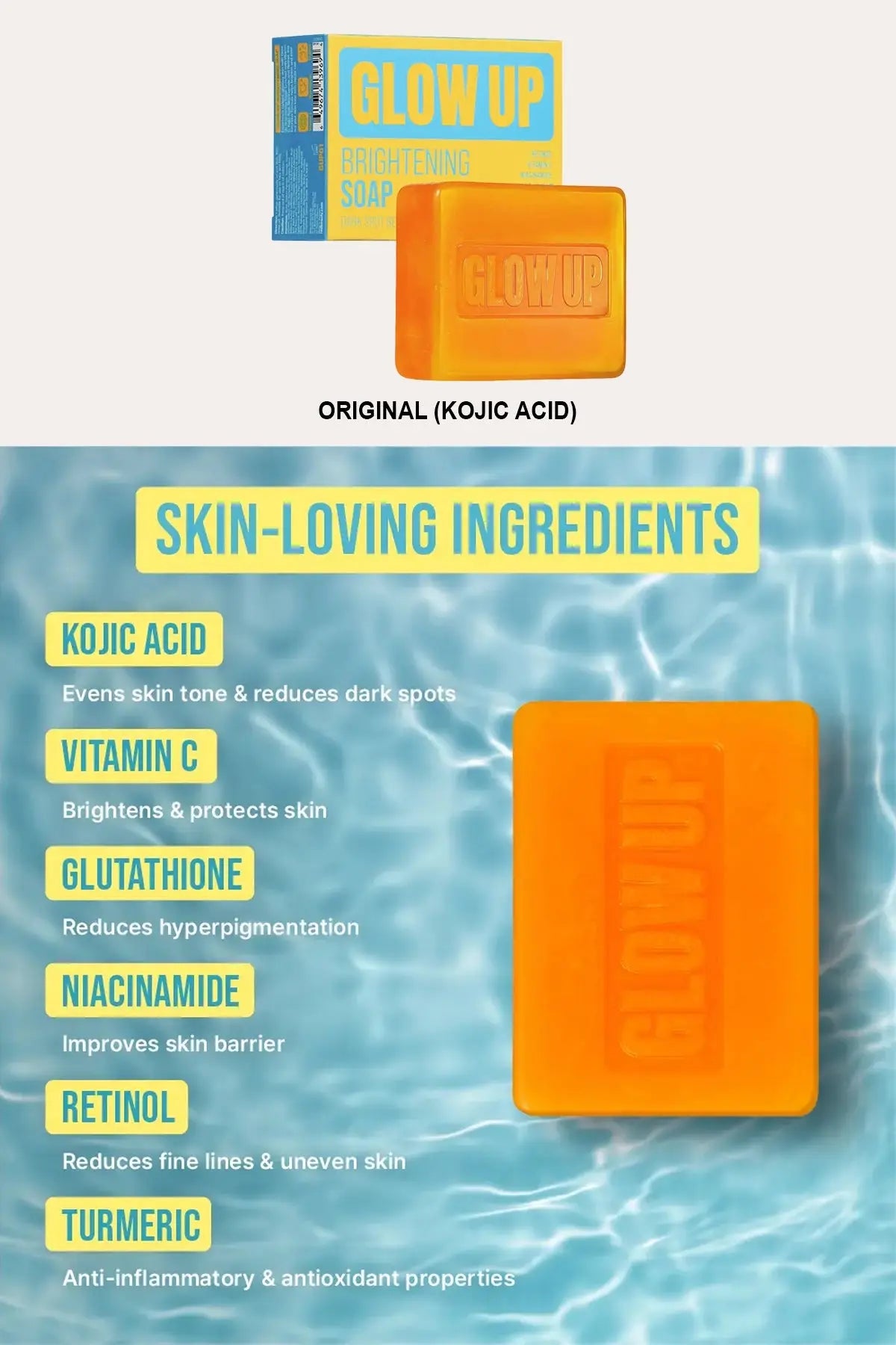 RED BY KISS GLOW UP BRIGHTENING SOAP - KOJIC ACID & TERMERIC - BSW BEAUTY CANADA