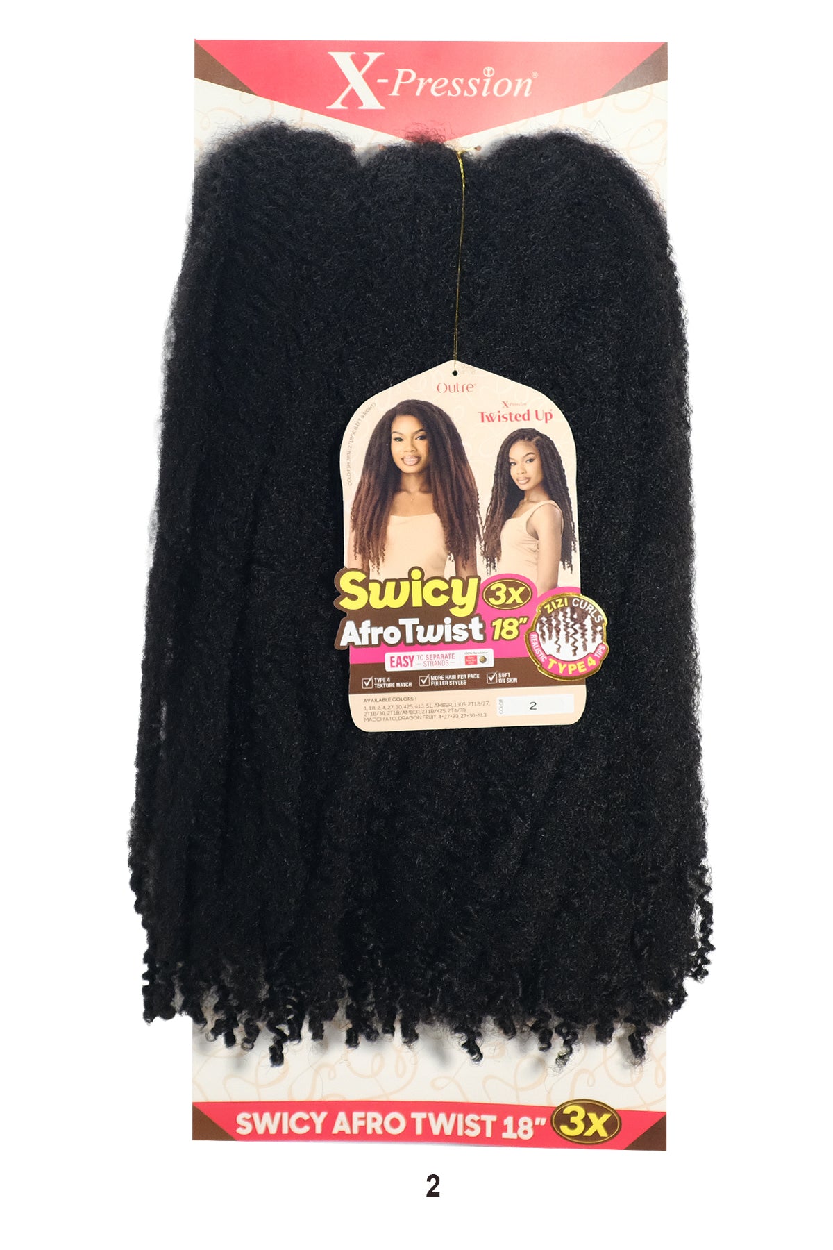 OUTRE  X-PRESSION TWISTE UP 3X SWICY AFRO TWIST 18"