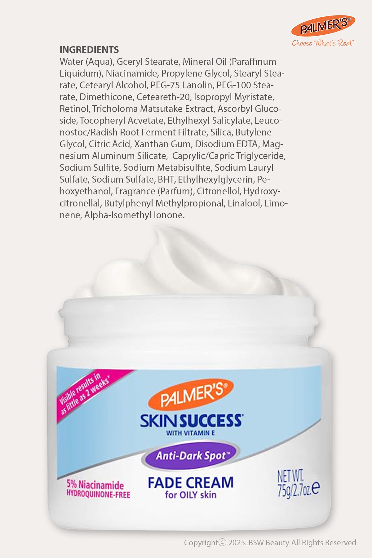 PALMER'S SKIN SUCCESS ANTI-DARK SPOT FADE CREAM - BSW BEAUTY CANADA