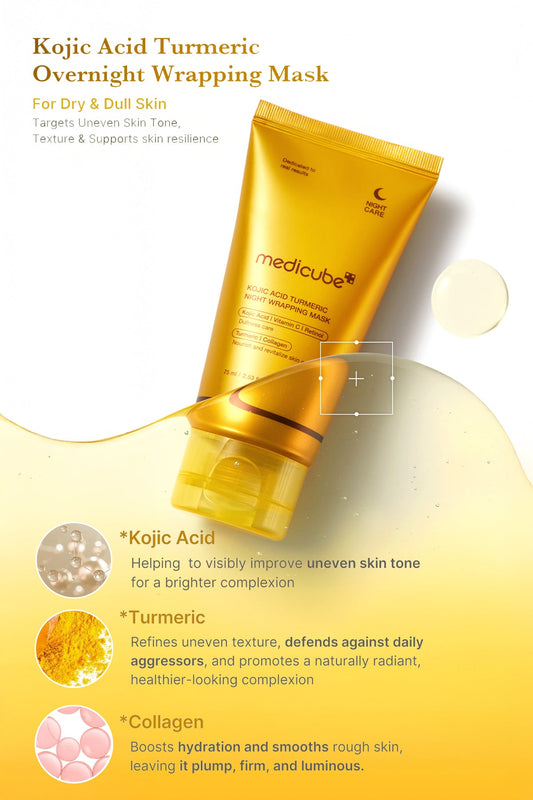 MEDICUBE KOJIC ACID TURMERIC OVERNIGHT WRAPPING MASK 75ml MEDICUBE