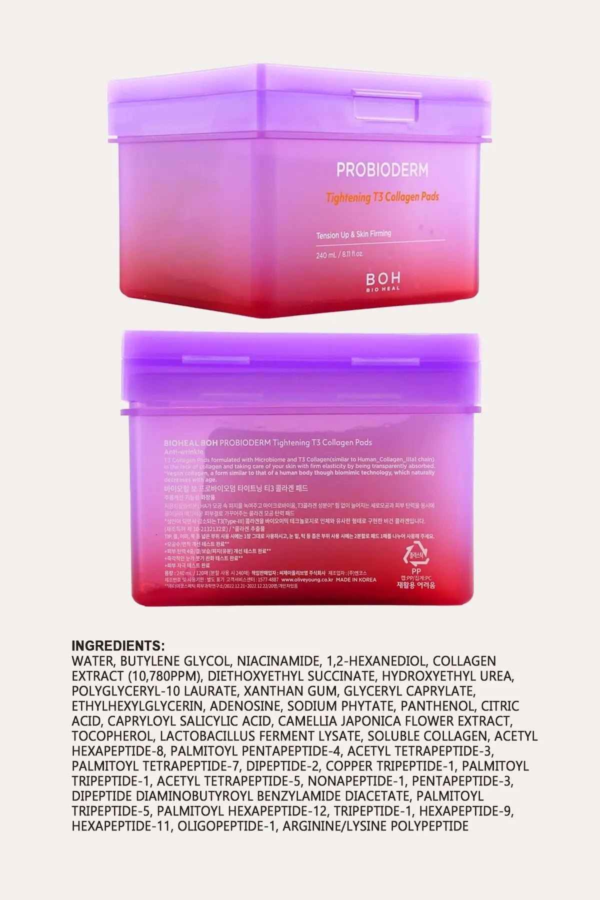 BIOHEAL BOH PROBIODERM TIGHTENING T3 COLLAGEN PADS (120PCS)
