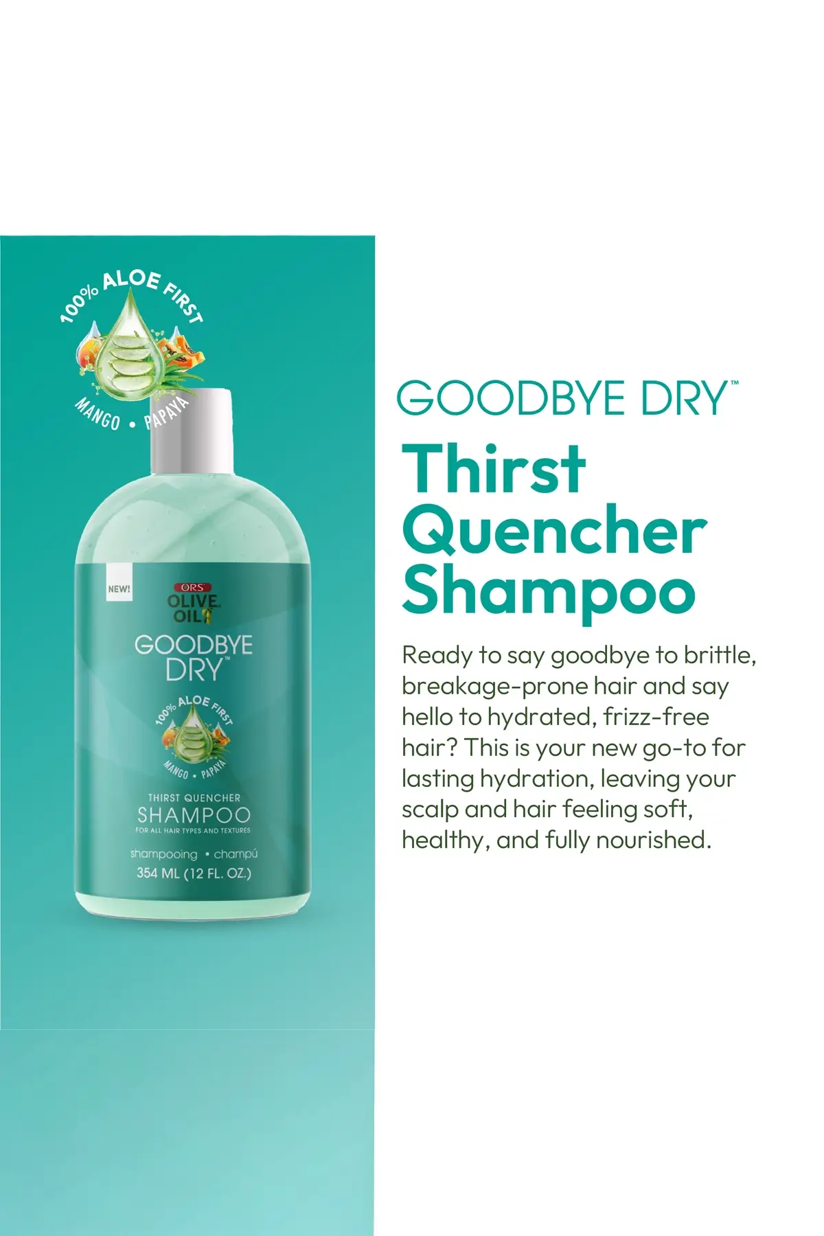 ORS OLIVE OIL GOODBYE DRY THIRST QUENCHER SHAMPOO 12oz ORS