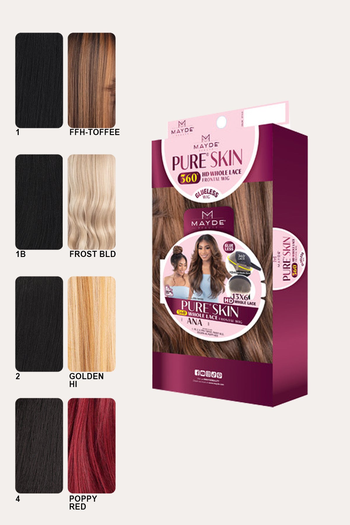 MAYDE PURE SKIN 360 WHOLE LACE WIG - ANA - BSW BEAUTY CANADA