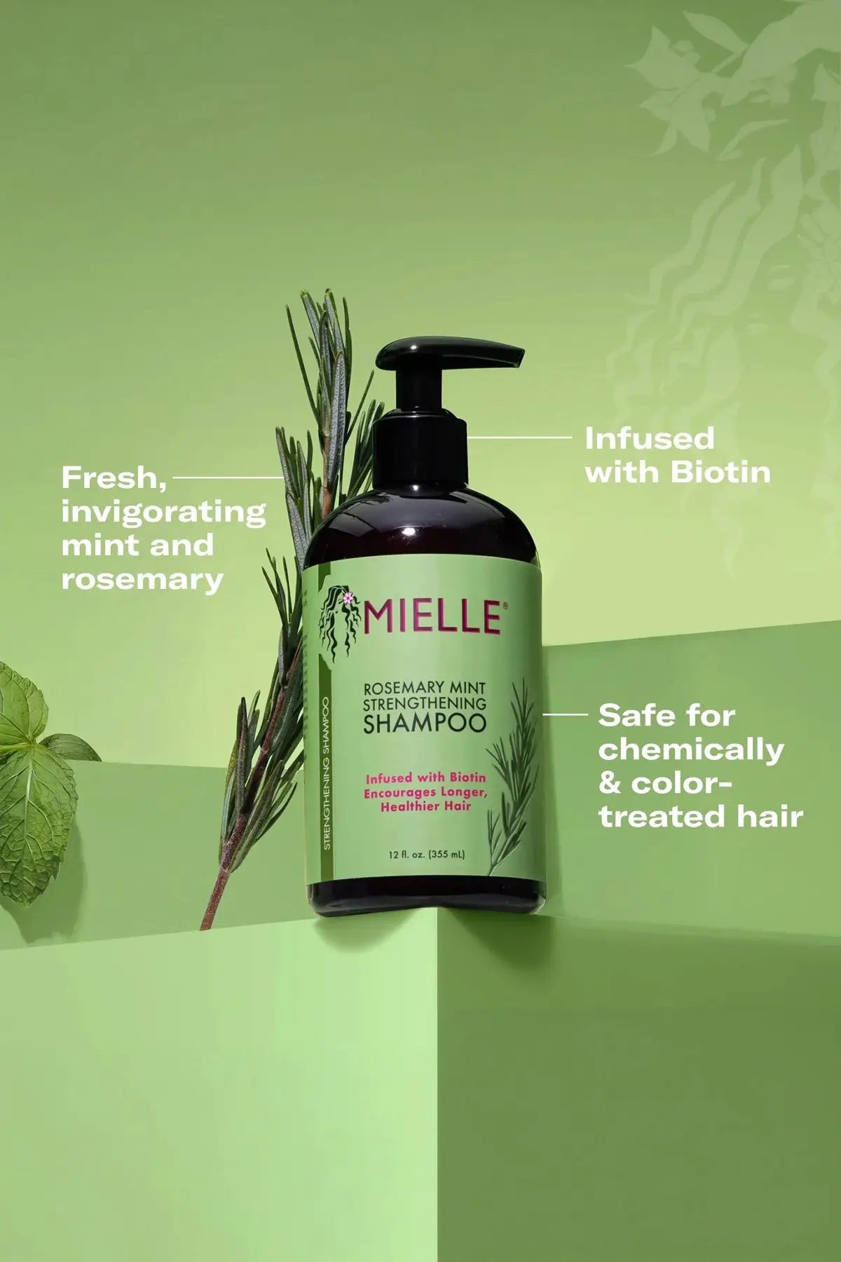 MIELLE ROSEMARY MINT STRENGTHENING SHAMPOO INFUSED W/ BIOTIN & ENCOURAGING GROWTH MIELLE ORGANICS