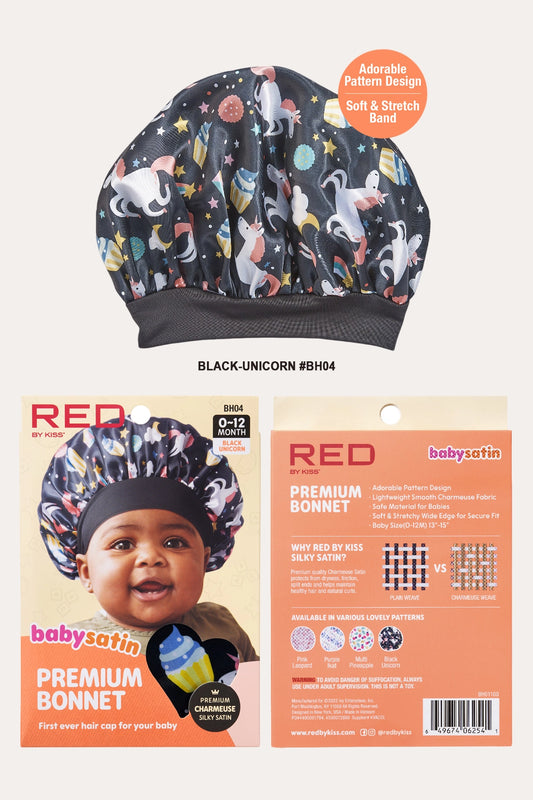 RED BY KISS BABY SATIN HAIR BONNET SLEEP CAP - BSW BEAUTY CANADA