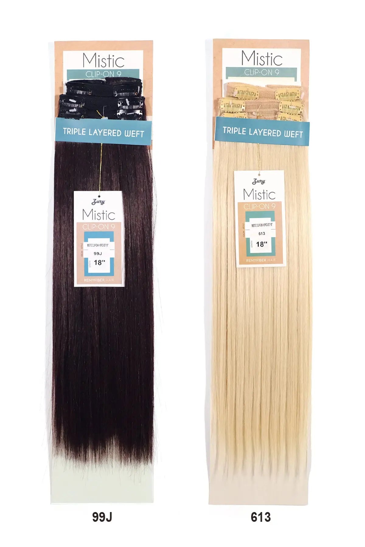 ZURY MISTIC CLIP-ON 9PC 18" Zury