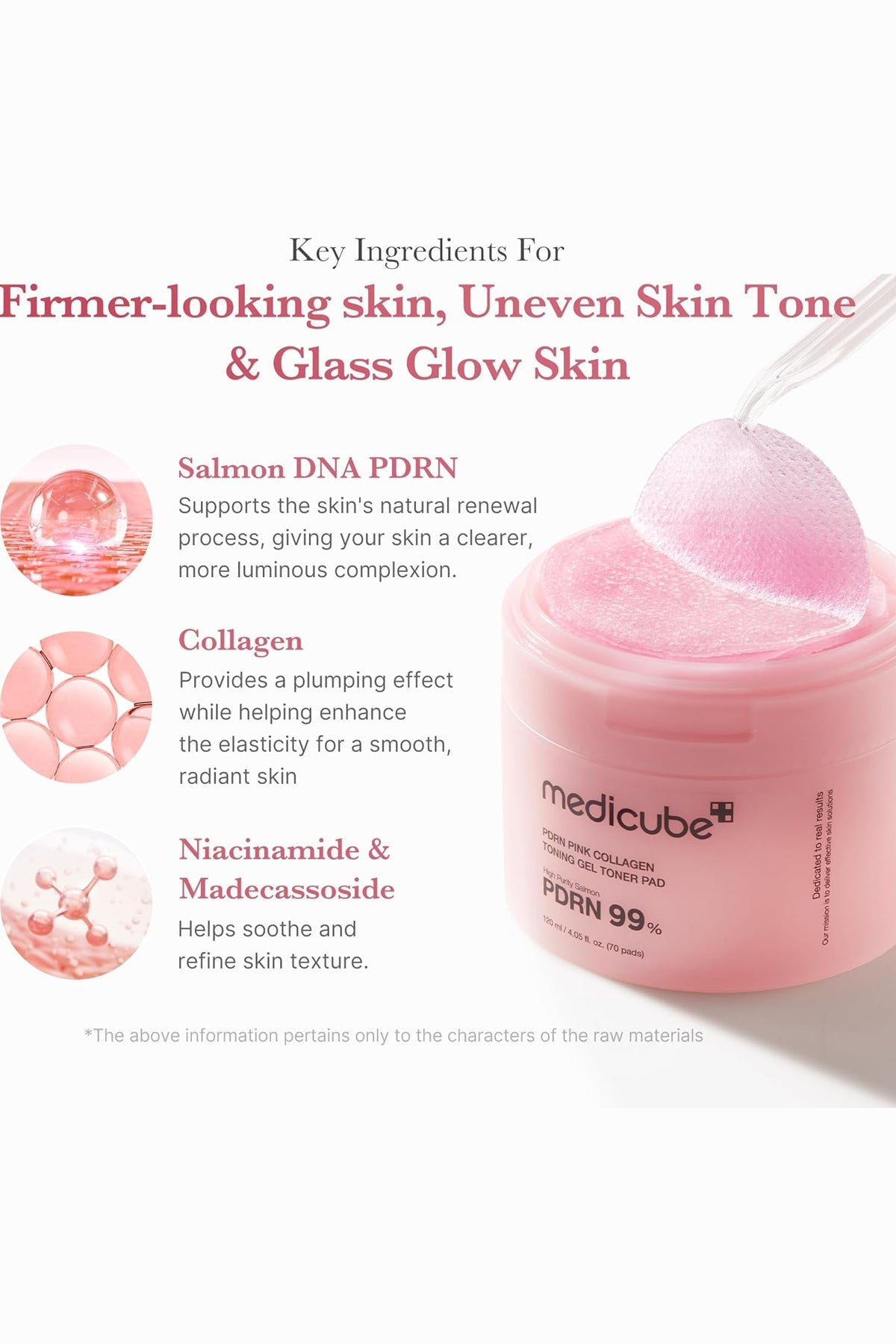 MEDICUBE  PDRN PINK COLLAGEN TONING GEL TONER PAD 70PCS MEDICUBE