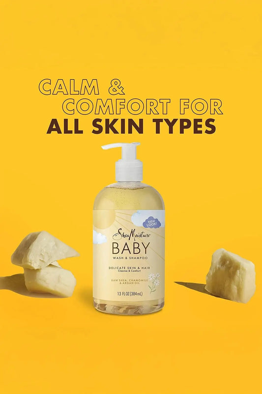 SHEA MOISTURE RAW SHEA CHAMOMILE & ARGAN OIL BABY WASH & SHAMPOO 13oz SHEA MOISTURE